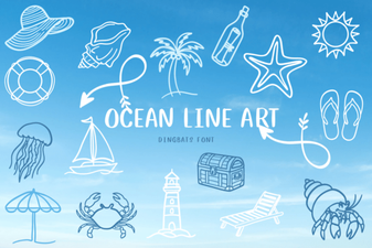 Ocean Line Art Fonts for Creative Projects