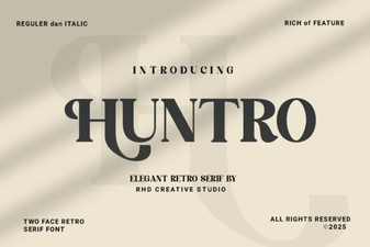 Huntro: Retro Serif Elegance for Your Projects